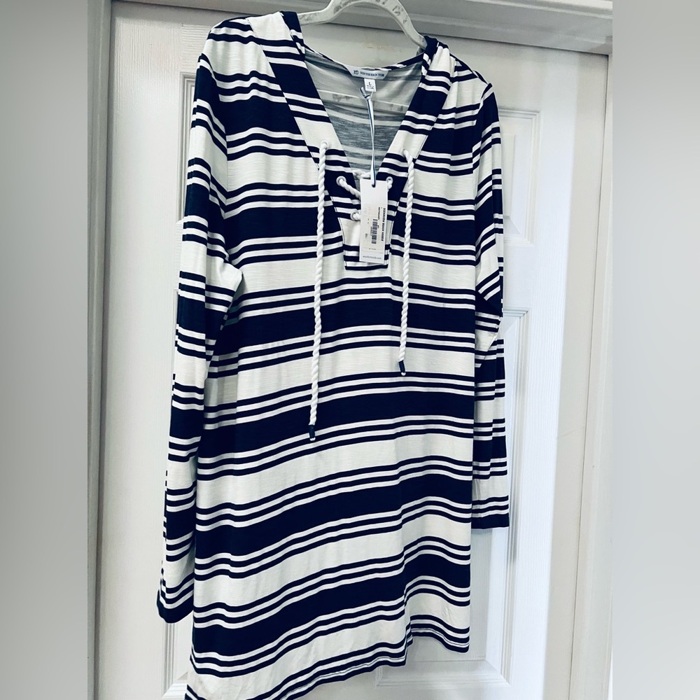 NWT Southern Tide Navy and White Striped Hoodie